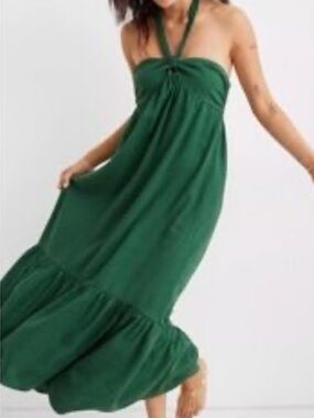 AERIE HIGH LOW HALTER MAXI SUNDRESS